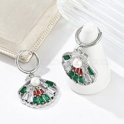 Серьги-кольца из нержавеющей стали 304 с микропаве из кубического циркония&nbsp;EJEW-A119-07P