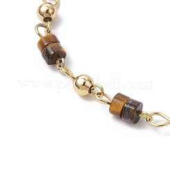 Bracciali in ottone con maglie in occhio di tigre naturale per donna&nbsp;BJEW-JB11683-07