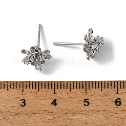 Ohrsteckerfassungen aus Messing mit Zirkonia&nbsp;CU-CBA53F6-01P