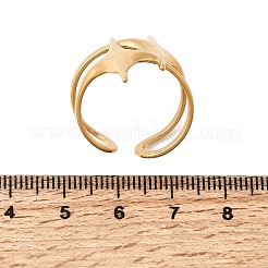 Anelli aperti con polsino in acciaio inossidabile 304 per donna&nbsp;RJEW-L342-02G