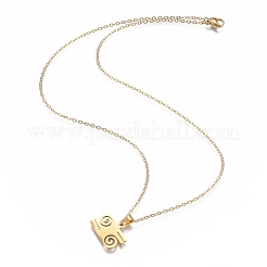 201 collares colgantes de acero inoxidable&nbsp;NJEW-H208-04G