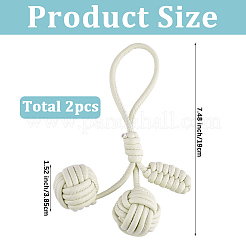 Decorazioni pendenti con palline intrecciate in similpelle&nbsp;AJEW-WH20054-143C
