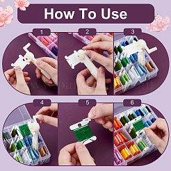 Пластиковые ручные катушечные моталки для вышивальных ниток и наборы досок для намотки ниток&nbsp;DIY-TW0001-03