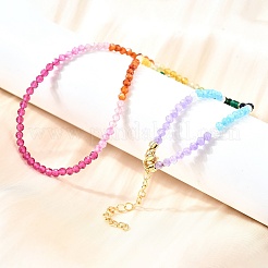 3 мм граненые круглые разноцветные кубические циркониевые бусины ожерелья для женщин NJEW-A047-01G