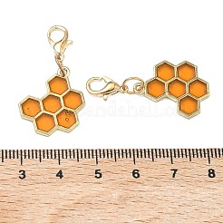 Décorations de pendentifs en émail en alliage nid d'abeille&nbsp;HJEW-PH01427-01