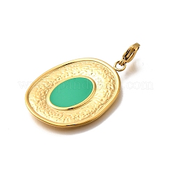 Овальные подвесные украшения из нержавеющей стали 304 с эмалью&nbsp;STAS-R159-47G-02