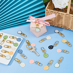 24 шт. 8 цвета эмалированный сплав с подвеской в виде улыбающегося лица брелок&nbsp;KEYC-DC00046