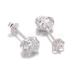 Pendientes de botón de plata de ley 925&nbsp;EJEW-F265-02S