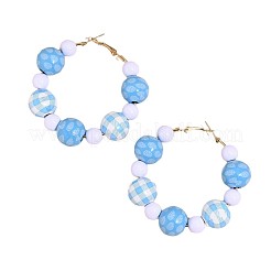 Браслеты из дерева и железных бусин с принтом для женщин&nbsp;FS-WG2F9F5-02