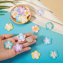 24 Stück 4 Beutel Blumen-Polyester-Stickerei-Paillettenstoff zum Aufbügeln/Aufnähen&nbsp;PATC-TA0001-50