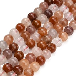 Fili di perle di quarzo ematoide rosso naturale&nbsp;G-G475-A01-6mm