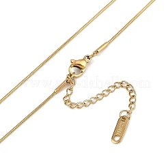 Placcatura sotto vuoto pvd acciaio inossidabile 304 zirconia cubica trasparente ciondolo a forma di cuore collana a catena a serpente rotonda per donna&nbsp;NJEW-Z044-04G