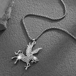 Collares con colgante de aleación de cristal y rhinestone para hombre&nbsp;WGA33BE-01