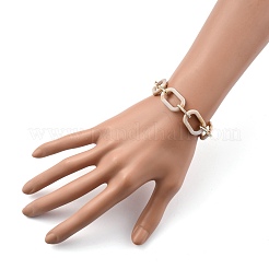 (vente d'usine de fêtes de bijoux) bracelets de chaîne de câble en acrylique et en aluminium&nbsp;BJEW-JB05425-04