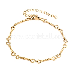 Braccialetti a catena con maglie intrecciate in acciaio inossidabile 304 per donna&nbsp;BJEW-A160-09G