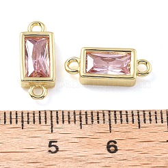 Латунные подвески-соединители из стекла в форме прямоугольника&nbsp;KK-H002-06G-03