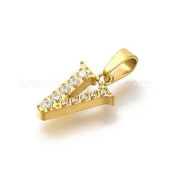 Pendentifs en acier inoxydable 304 avec micro-pavé de zircone cubique et placage ionique (IP)&nbsp;STAS-H228-02G-05