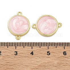 Ciondoli connettori a maglie tonde piatte in ottone smaltato&nbsp;KK-D229-06G-03