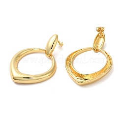 Серьги-гвоздики из настоящей латуни с покрытием из 18-каратного золота&nbsp;EJEW-G382-19B-G