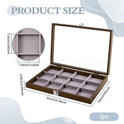 12 решетчатые деревянные презентационные коробки со стеклянными окнами&nbsp;ODIS-WH0086-098