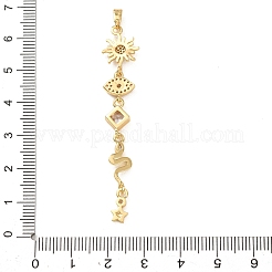Pendentifs en laiton à pampilles et micro-pavés de zircone cubique transparente de grande taille&nbsp;KK-L271-01G-11