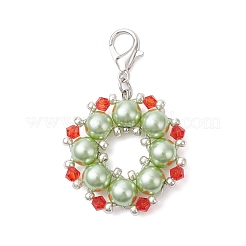 Стеклянные рождественские венки подвесные украшения&nbsp;HJEW-JM04172-01