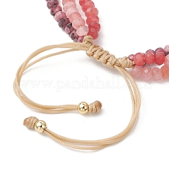 Bracelets multi-rangs ajustables en perles de jade naturel teint de Malaisie pour femmes et hommes&nbsp;BJEW-JB13577-02