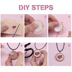 24 шт. 3-х цветные деревянные подвески-ожерелья&nbsp;NJEW-DR00010