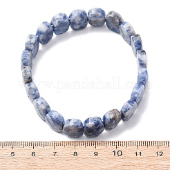 Natürliche blaue Jaspis-Armbänder mit facettierten Perlen&nbsp;BJEW-K251-07M