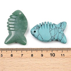 Резные подвески из синтетической бирюзы&nbsp;G-B152-01B