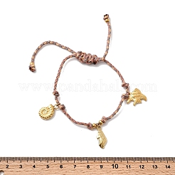 Браслеты с подвесками из нержавеющей стали серии Ocean 304 BJEW-K237-25A-G