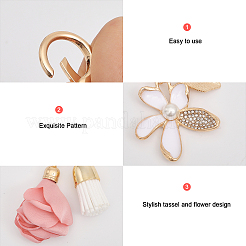 2 шт. 2-цветный брелок для ключей с цветком и стразами в виде листа&nbsp;KEYC-CA0001-44