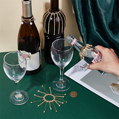 4 шт. подвески для бокалов вина из латуни и железа со стразами&nbsp;HJEW-OC00280