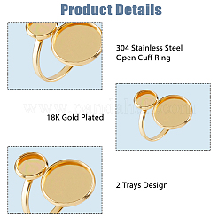 16 шт. 4 стиля фурнитуры для открытых манжет из нержавеющей стали 304&nbsp;DIY-HS0002-20