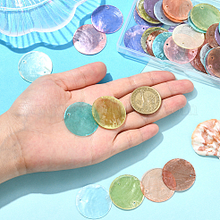 48 шт. 8 цвета натуральный Capiz ракушка соединительные подвески&nbsp;BSHE-SC0001-31