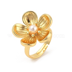 Цветочные латунные кольца для женщин&nbsp;LS-RJEW-S622-05G