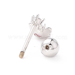 Rosafarbene Sakura-Knorpelohrringe mit Zirkonia für Damen&nbsp;LS-EJEW-A065-05P