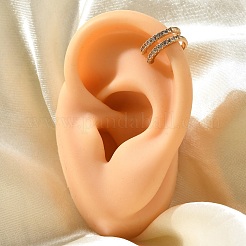 Серьги-каффы из латуни с прозрачным кубическим цирконием&nbsp;LS-EJEW-Q025-03A-G