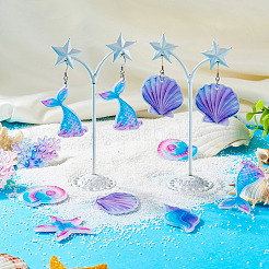 Комплекты украшений из акриловых и стальных подвесных сережек в морском стиле своими руками&nbsp;DIY-TA0010-53