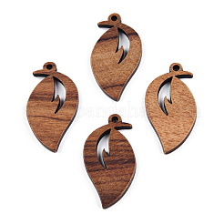 Pendentifs en bois de noyer naturel&nbsp;WOOD-T023-18