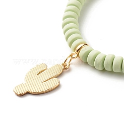 Круглые бусины хейши из натурального сандалового дерева и полимерной глины&nbsp;BJEW-JB07437