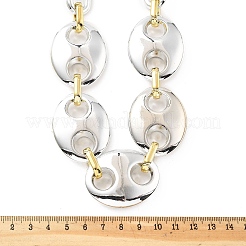 Collares de cadena de eslabones acrílicos con forma de grano de café grueso&nbsp;NJEW-D313-01A