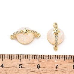 Подвески-коннекторы с микропаве из латуни и прозрачным кубическим цирконием&nbsp;KK-B129-28G-01