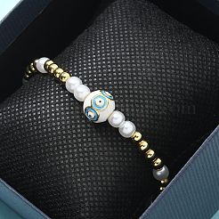 Bracelets extensibles en perles de laiton pour femmes&nbsp;BJEW-G736-03A
