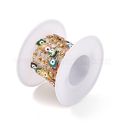 Placcatura ionica (ip) farfalla smaltata con catene a maglie malocchio&nbsp;CHS-G020-01G-01