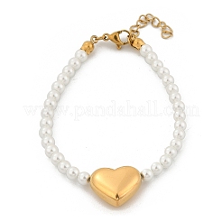 Braccialetti di perle di plastica imitazione per le donne&nbsp;BJEW-M056-10G-05