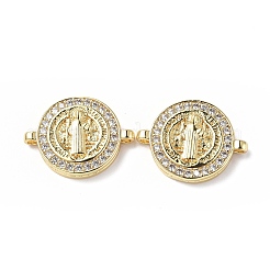 Экологичные подвески из латуни с микро-паве из прозрачного кубического циркония&nbsp;KK-F845-03G