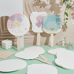 30шт. 5 стиля бумажного ручного веера&nbsp;DIY-CU0001-02