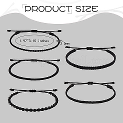 Set di braccialetti intrecciati intrecciati con filo di nylon a 5 pezzi&nbsp;BJEW-SW00050