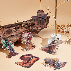 6 комплект 6 стилей акриловые ковбойские сапоги подвесные украшения для автомобиля&nbsp;HJEW-GA0001-51